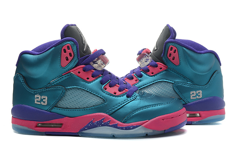 Air Jordan 5 Mens Shoes Blue/Red Online